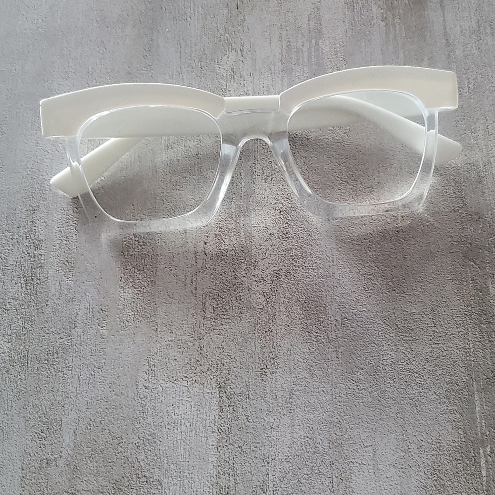 Stylish White Square Glasses